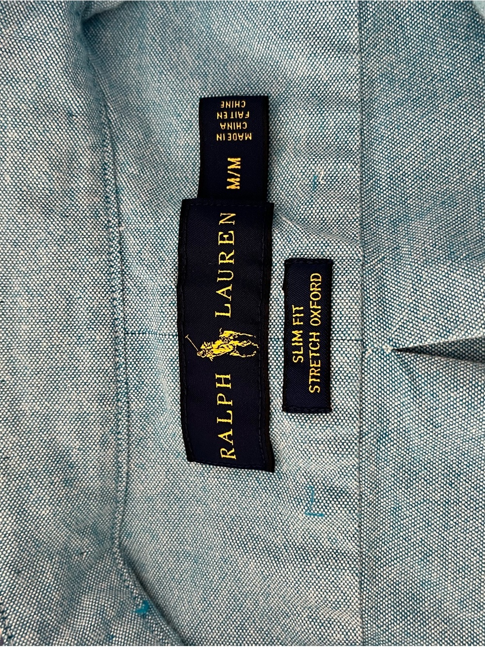 Ralph Lauren Lt. Blue Button-Down Oxford Shirt with Ruffle Collar - Picture 7 of 7